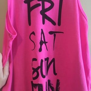 Pink H&M tank top.  (Fri, Sat, Sun, Fun)